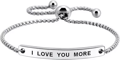 I Love You More Hand Stamped Bracelet Jewelry - A Timeless Gift For Her: Girlfri • $38.19