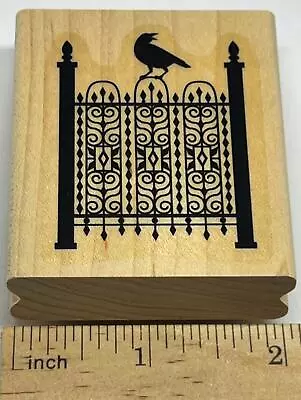 RAVEN CEMETERY GATE TOXIC TREAT Halloween STAMPIN UP! RUBBER STAMP • $9.95