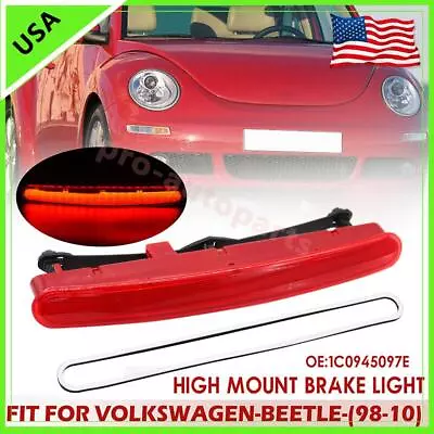 Replaced For VW Beetle 1998-2010 1C0945097E Red 3RD Third Brake Stop Lamp Light • $29.88