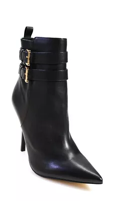 MICHAEL Michael Kors Womens Amal Stiletto Ankle Booties Black Leather Size 10 • $104