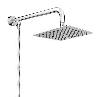 £17.99 • Buy Shower Kit Twin Head 2 Mixer Shower Heads Rail Hose Riser Square Bathroom Set