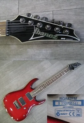 Electric Guitar Ibanez RGA-42FM RG Series Red Made In Indonesia S/N I 110705141 • $749