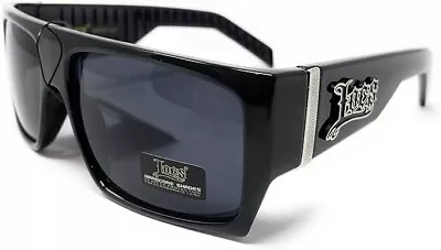 LOCS Cholo Gangster Flat Top Sunglasses Designer Lowride BLACK Square Shades • $9.49