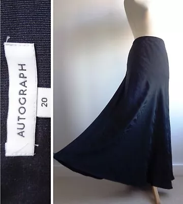 M&S AUTOGRAPH Black Long Maxi Bias Cut Skirt Plus Size 20 BNWOT • £19.99