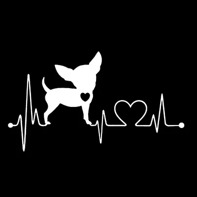 £2.16 • Buy 1x HEARTBEAT CHIHUAHUA LOVE Vinyl Decal Sticker Car Window Laptop Rescue Pet Dog