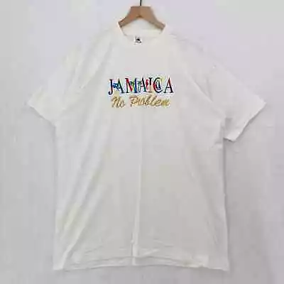 Vintage Jamaica No Problem Shirt XL Embroidered Single Stitch USA Made • $8.44