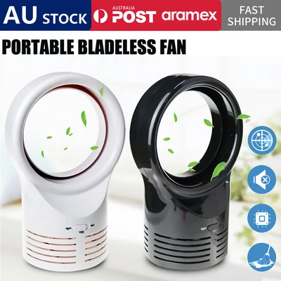 $18.90 • Buy Bladeless Cooling Fan Desk Desktop Table Air Flow Cooler Computer 2 Speed AU