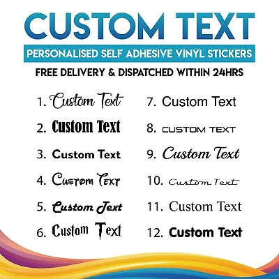 £1.99 • Buy Personalised Custom Name Text Vinyl Sticker Transfer Decal Up To 20x9cm