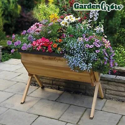 Garden Grow Raised Large Vegetable Planter Flower Bed Wooden Framed Trough NEW • £89.99
