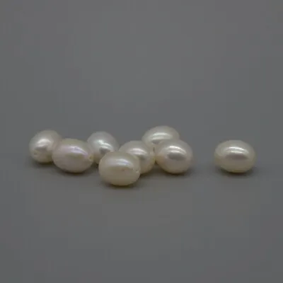 Grade AAAAA Natural Freshwater Half Drilled Rice Teardrop Pearl Beads - 2 Count • £5.99