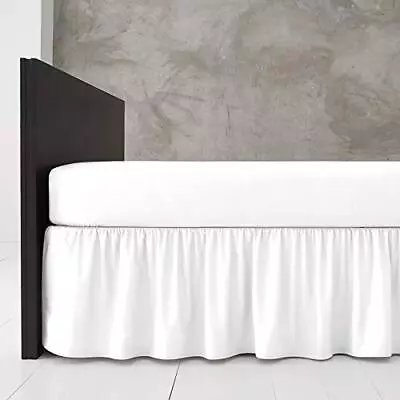Plain Fitted Base Valance Sheet Poly Cotton Bed Skirt Single Double Super King • £11.99