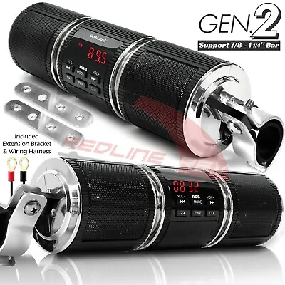 Refurb Motorcycle Stereo Speakers Music Audio System Bluetooth Radio Waterproof • $23.99