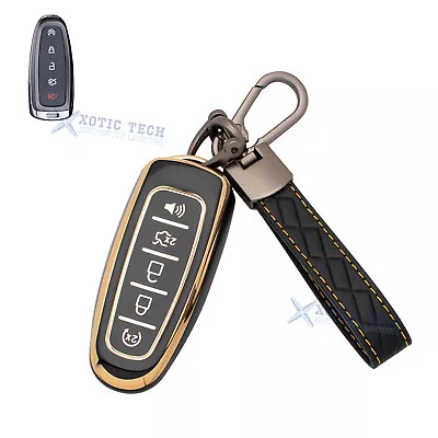 Set Black Key Fob Cover W/Keychain For Ford CMAX Edge Explorer Flex Focus Taurus • $13.98