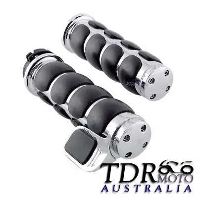  1  Chrome Hand Grips For Harley Davidson Sportster Dyna Softail Road King Glide • $44.46