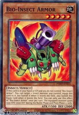 PHHY-EN014 Bio-Insect Armor :: Common 1st Edition Mint YuGiOh Card • £0.99