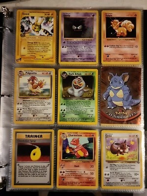 $69.99 • Buy Pokemon Childhood Binder Vintage & WoTC Lot Of Cards Holos Rares Shadowless Etc