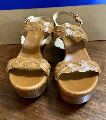 Michael Kors Brown Braided Sandal Platform Wedges • $40