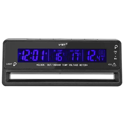 4 In 1 Auto Car Voltage Digital LCD 12V Temperature Thermometer Alarm Clock AU • $28.99