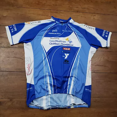 Voler 2XL Cycling Jersey SS Road Bike Pockets Blue White XXL • $24.95