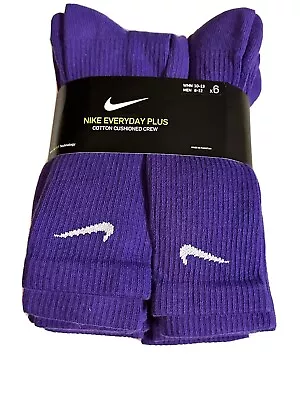 $60 • Buy Nike Everyday Plus Cushion Crew Socks For Men,  Purple- 6 Pack