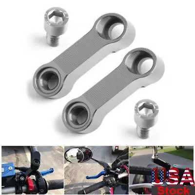 Pair ALU Motorcycle Mirror Extenders-Riser-Extension Ti 10mm Fit For Honda #3 • $15.63