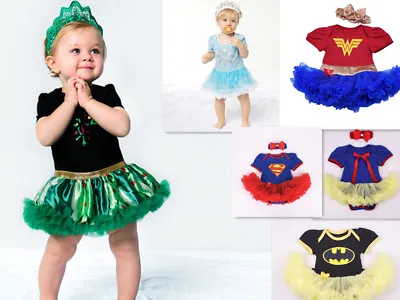 BABY GIRLS PRINCESS Dress Superhero Girl Tutu Fancy Party Outfit Dress Costume • £10.99