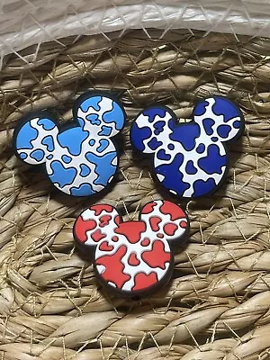 Silicone Focal Beads DIY Beadable Pens Cowprint Mickey Head 3 Pieces • $6