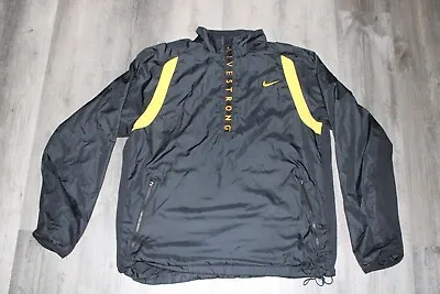 Nike Livestrong 1/4 Zip Pullover Men's Windbreaker Jacket BLACK Yellow XL • $17.96