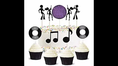 70s Music Lovers Cupcake Topper Party Disco • $13