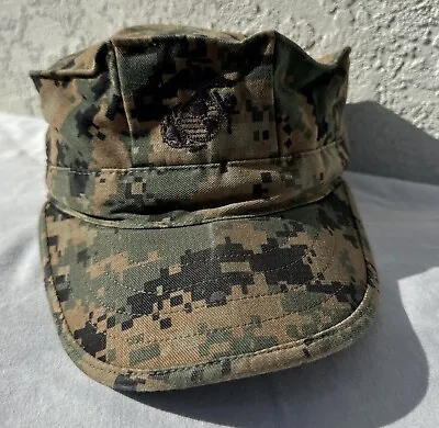 USMC Cover Garrison Marpat Digital Woodland US Marine Corps Hat Cap SMALL • $12