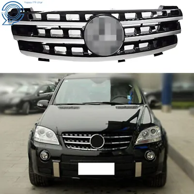 Front Hood Sport Black Chrome Grilles Grill For 2005-07 2008 Mercedes ML350 W164 • $61.99