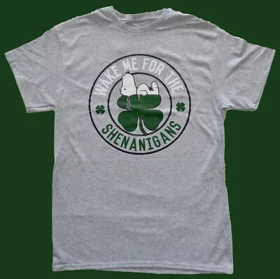 🍀 Peanuts Snoopy - Wake Me For The Shenanigans T-Shirt St. Patrick's Day 🍀 • $12.99