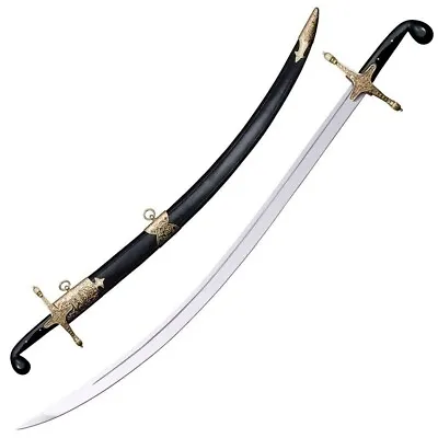 Cold Steel Shamshir Fixed Sword 30.5  1055 Steel Blade Black Horn Handle - 88STS • $204.99