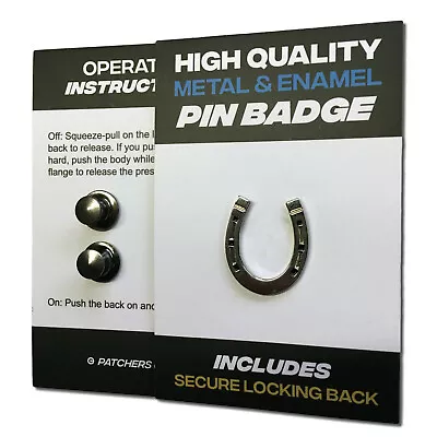 Horse Shoe High Quality Metal & Enamel Pin Badge With Secure Locking Back • £4.05