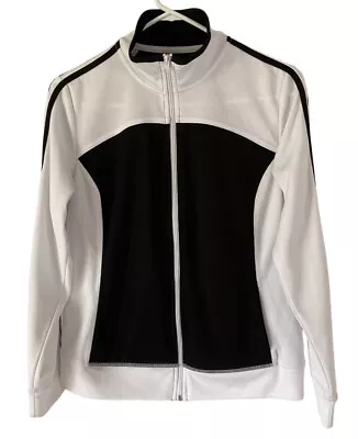 Made For Life Quick-Dri Jacket Womens Size S White Black Mock Neck Full Zip • $12.74