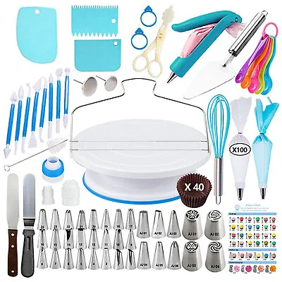 207pcs Cake Decorating Kit Cake Decorating Supplies With Cake Turntable For Tips • £40.79