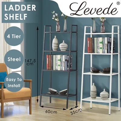 $54.99 • Buy Levede Bookshelf  Ladder Shelf 4Tier Bookcase Storage Display Cabinet Rack Stand