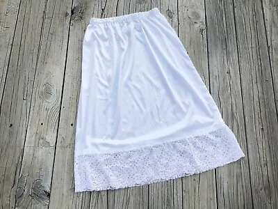 Floor Length Satin UnderSlip Wide Lace Ruffles Adjustable Elastic Waist Skirt • $39