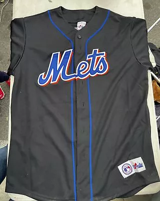 Majestic MLB New York Mets Mike Piazza 31 Baseball Jersey Black Men's Size L • $39.99