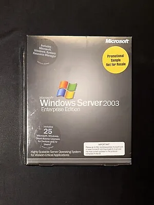 NEW SEALED Microsoft Windows Server 2003 Enterprise X86 25 CAL P72-00818 • $69.95