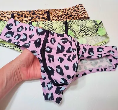 Men's POUCH Brief Underwear Beach Lounge Cheeky Lingerie Bikini ANIMAL Shorts X2 • $12.97