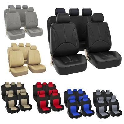 $23.99 • Buy Auto Seat Covers For Car Truck SUV Van - Universal Protectors Polyester /Leather