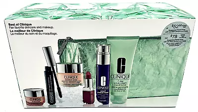 NIB Clinique Best Of - Fan Favorite  Skincare & Makeup 7 Piece Gift Set With Bag • $43