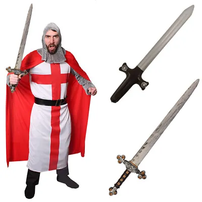 Adult Knight Costume Medieval Crusader St Georges Day Supporter Fancy Dress • £21.99