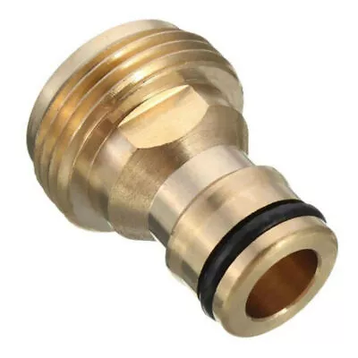 Brass Tap Adaptor With 3/4  BSPM Male Thread Garden Hose Connector • £3.99