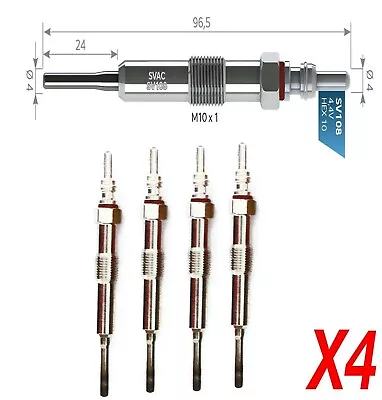£16.99 • Buy 4 X SVAC HEATER GLOW PLUGS FOR NISSAN JUKE F15 1.5 DCi 2010-2019 - 4,4V