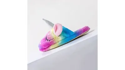 $31.50 • Buy Unicorn Kigurumi Plush Winter Slippers Kids Fluffy Inside Warm Non-slip Foot  