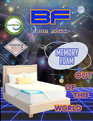 The Best Foam Twin Xl 2  Prime Cooling Gel Visco Memory Foam Mattress Topper • $42.50