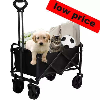 Foldable Folding Wagon Trolley Collapsible Camping Outdoor Garden Cart Truck • £36.99