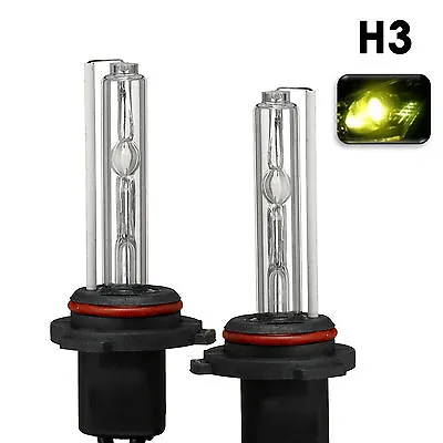 2X NEW HID XENON H3 Fog Light Replacement Bulbs AC 35W 3000K Golden Yellow • $14.99